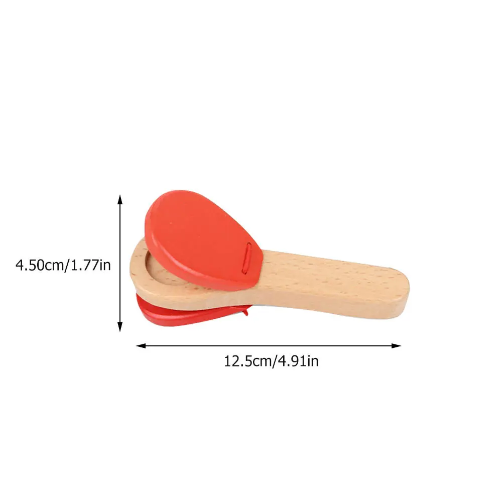 4 قطع من الآلات الموسيقية من كاستانيت أدوات قرع خشبية لتعلم الموسيقى التعليمية المبكرة