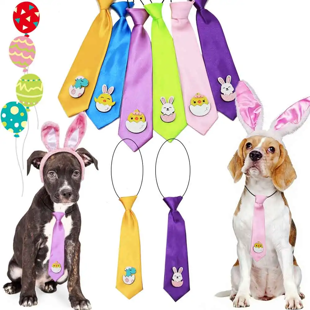 

20 шт. больших галстуков для собак на Пасху, аксессуары в виде кроликов и яиц, эластичные ленты, бантики для собак, аксессуары для груминга для крупных собак