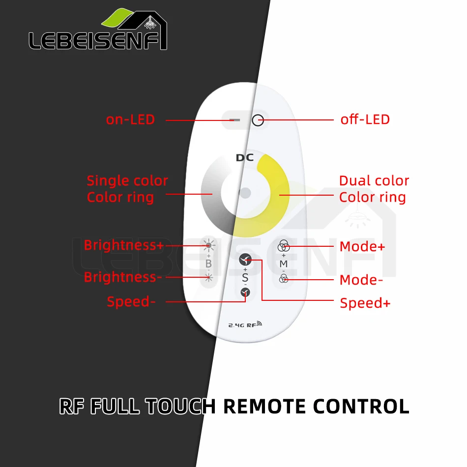 Mini kontroler LED DC 5-24V 6A pojedynczy podwójny kolorowy ściemniacz ct z Rf 2.4G bezprzewodowy pilot w pełni dotykowy dla 5050 2835 diody na