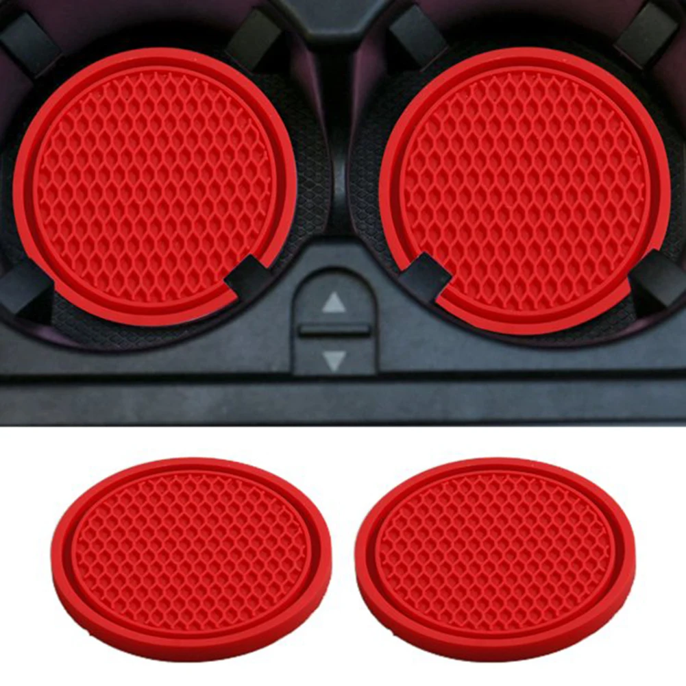 Car Cup Pad Car Cup Coaster Car Accessories Car Anti skid Pad Portable Anti Slip Texture Soft Glue Car Accessories