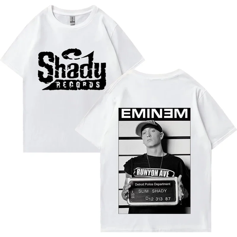 Vintage Eminem Double Sided print T Shirts Unisex Hip Hop Rap oversized streetwear Men Women 100% Cotton short sleeve T-shirt