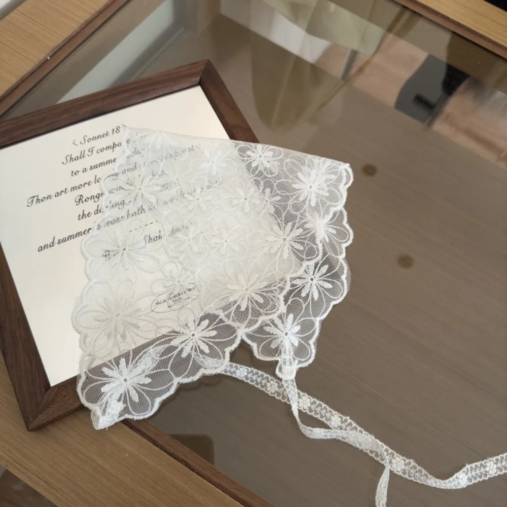 

Кружевной платок-бандана в деревенском стиле с вышивкой и цветочным узором, треугольная повязка на голову для девочек