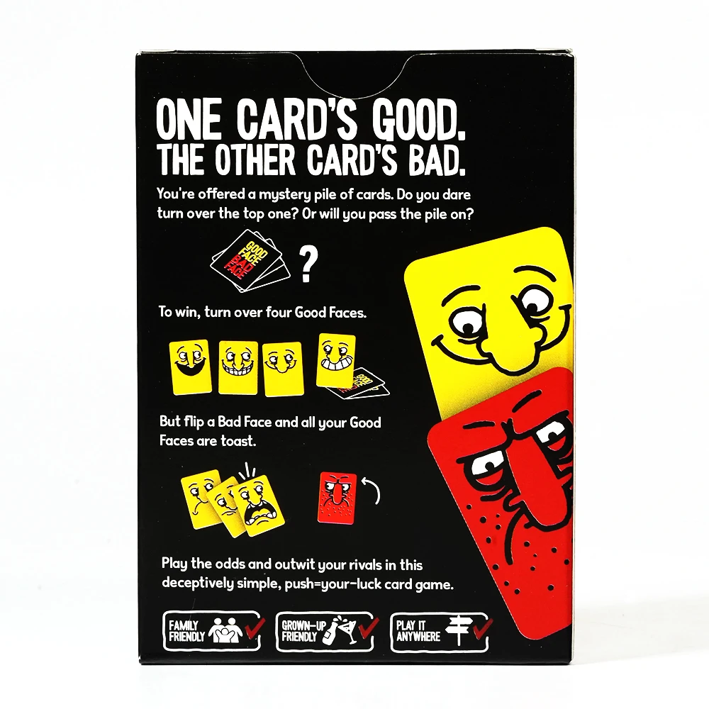 Good Face Bad Face Card Game Hilarious Party Travel Game for Family