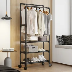 Multifunctional Hanging Coat Rack, Drying Hanger, Simple Indoor, Double Rod, Floor to Ceiling