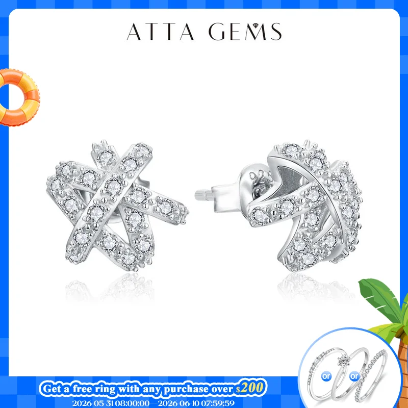 

ATTAGEMS D VVS1 Color Round Cut 1.5mm Moissanite Stud Earrings for Women Solid 925 Sterling SIlver For Woman Birthday Party Gift