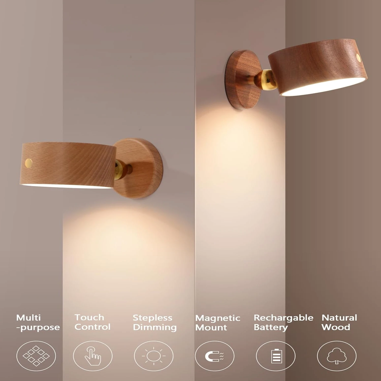 Enhance your living space with this sophisticated and versatile Cordless LED Wall Sconce, providing a perfect blend of elegant a