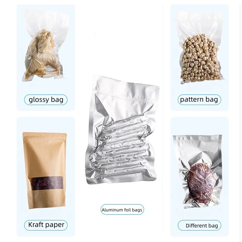 Desktop Small Single Chamber Vacuum Sealing Packing Machine For Meat Pizza Seafood Grains Beans Food Preservation