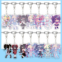 6cm Anime Keychain NEEDY GIRL OVERDOSE Women Key Chain for Men Key Ring Acrylic Car Keyring Party Pendant  Cos Girls Gift
