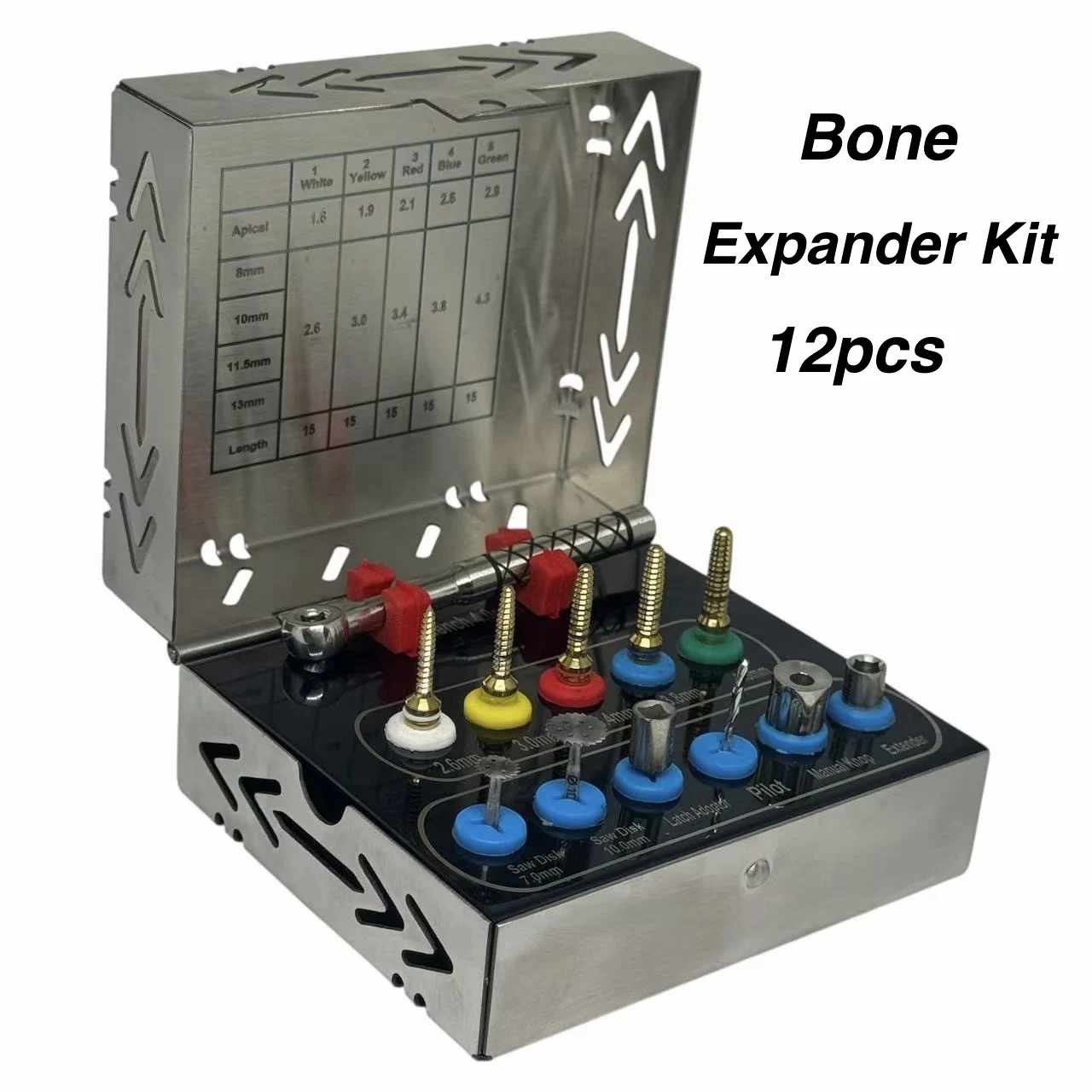 Dental Bone Expander Kit Sinus Lift With Saw Disks Surgical Implant Instruments Bone Expander Compression Drill Expand Tool
