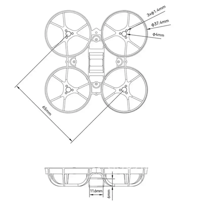 BETAFPV Meteor65 Meteor 65 Pro Brushless BWhoop Frame KIT Plastica 3.2g 65mm / Meteor75 Micro Frame FPV Racing RC Drone Cornici