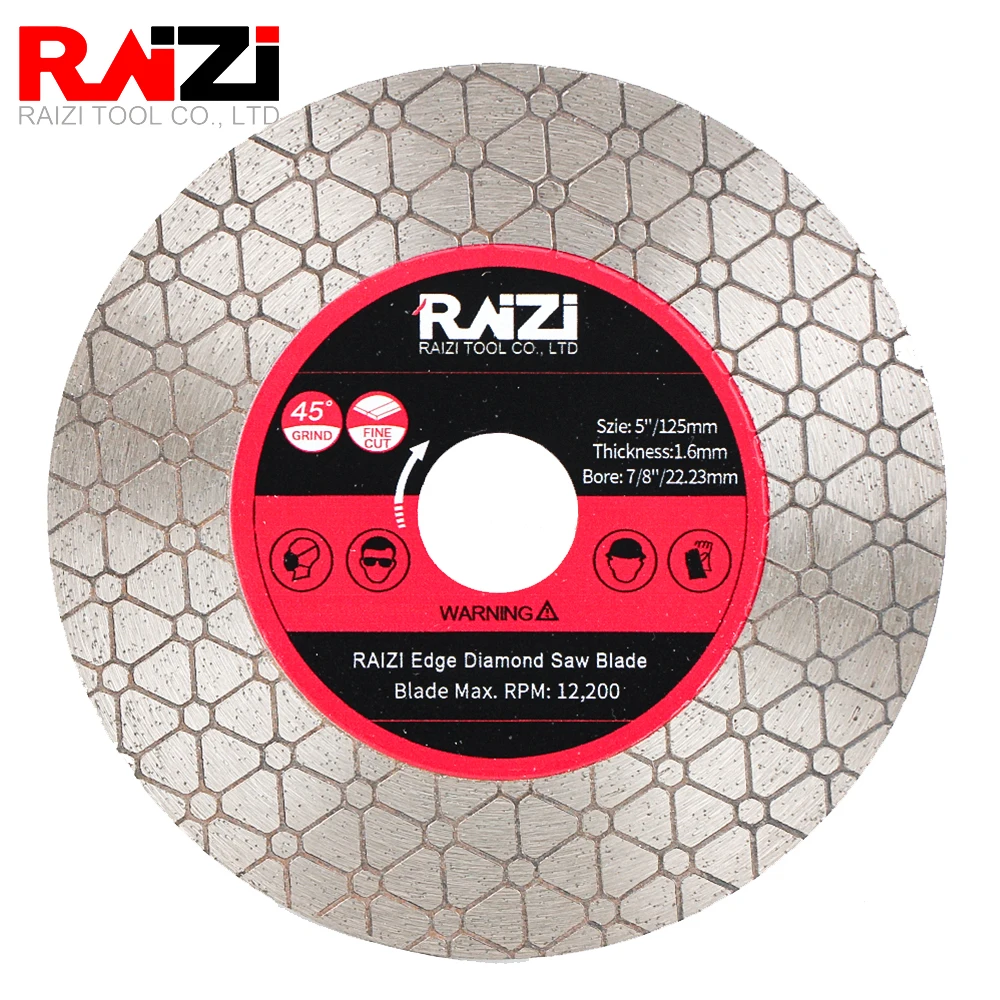 Raizi  5'' 125mm Diamond Cutting Disc Ceramic Tile Porcelain Marble Circular Saw Blade For Angle Grinder