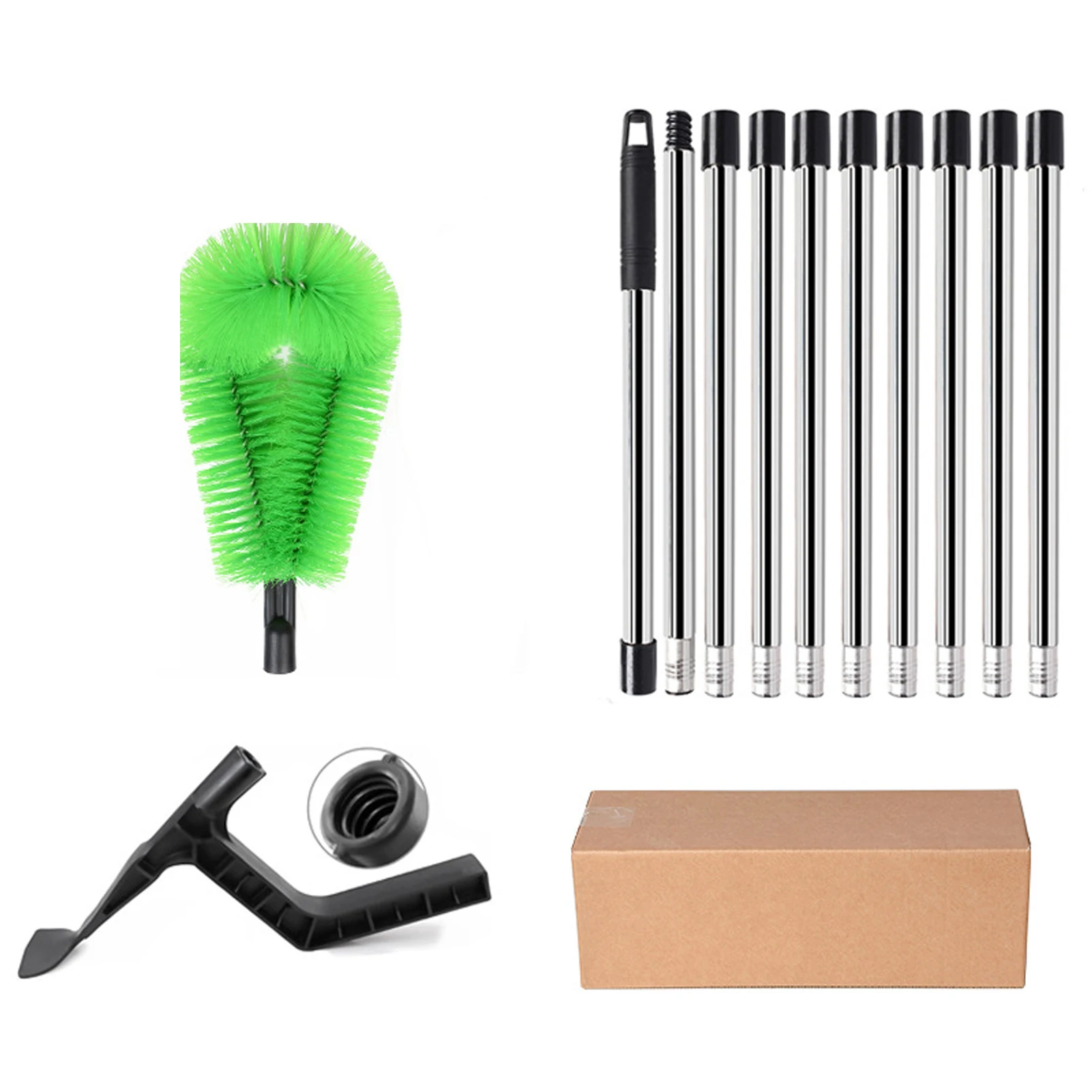 Convenient Gutter Cleaner Set With Durable Aluminum Tubes And Adjustable Length 10 Aluminum Tubes Gutter Cleaning Tools