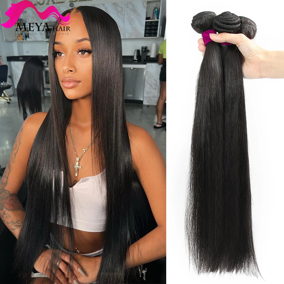 10A Straight Bundle Raw Remy Brazilian Human Hair Weaving Natural Color Double Drawn Weft Tape In Hair Extensions Lot In Promo