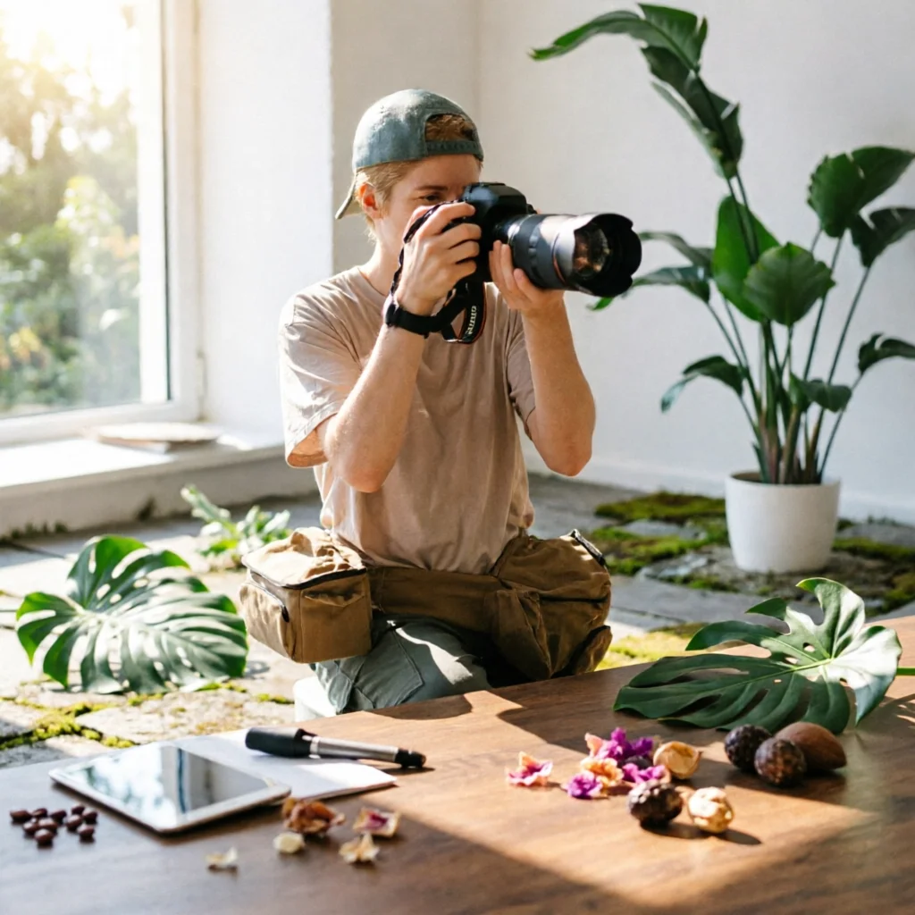 Miniature Photographer Figure Collectible Photographer Figure Camera Holder Figurine Realistic Small for Hobbyists, Diorama