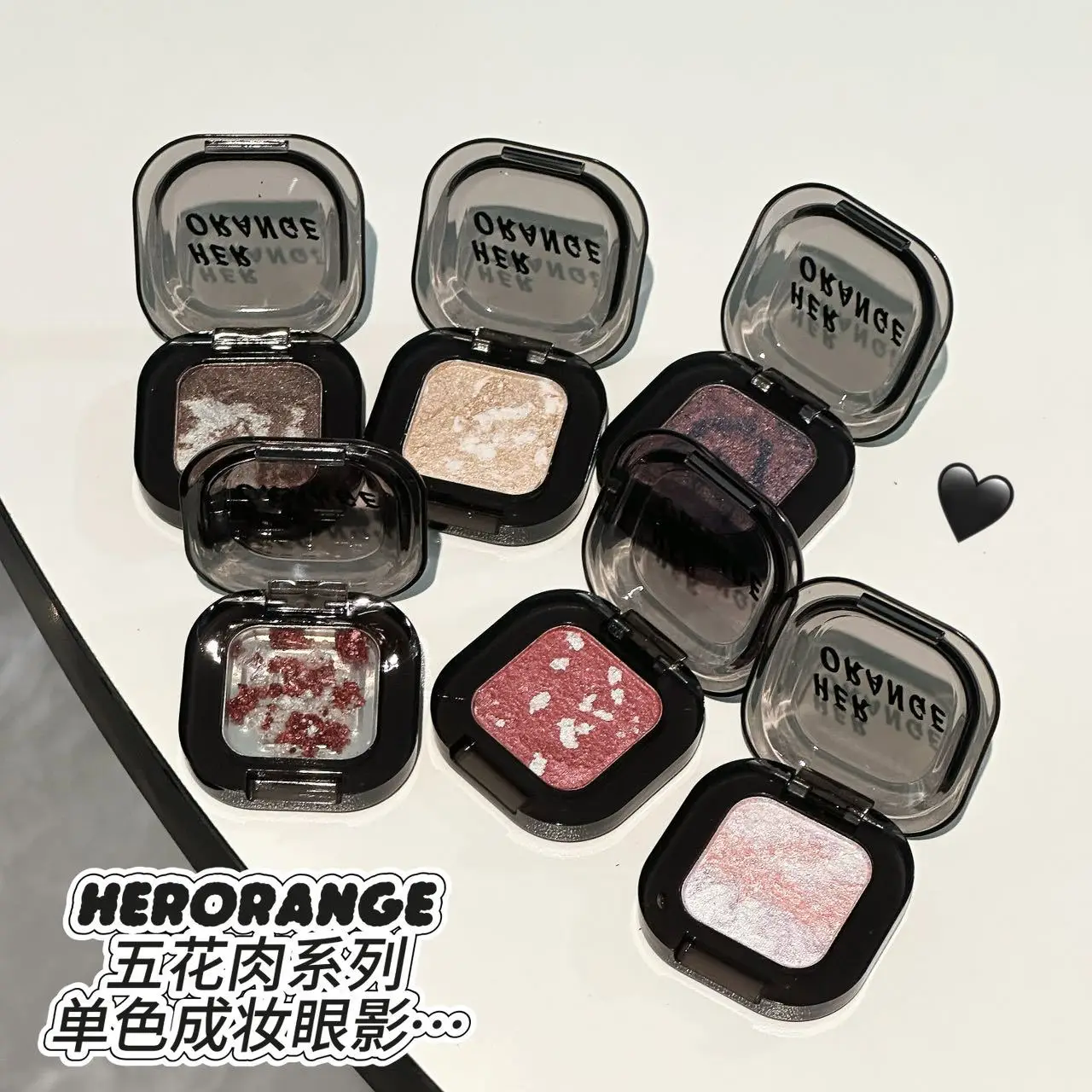 HERORANGE 6-kleuren Star Dots oogschaduw glitter parelmoer fijne knipperende make-up gemakkelijk duizelig hoogglans oogschaduw cosmetica