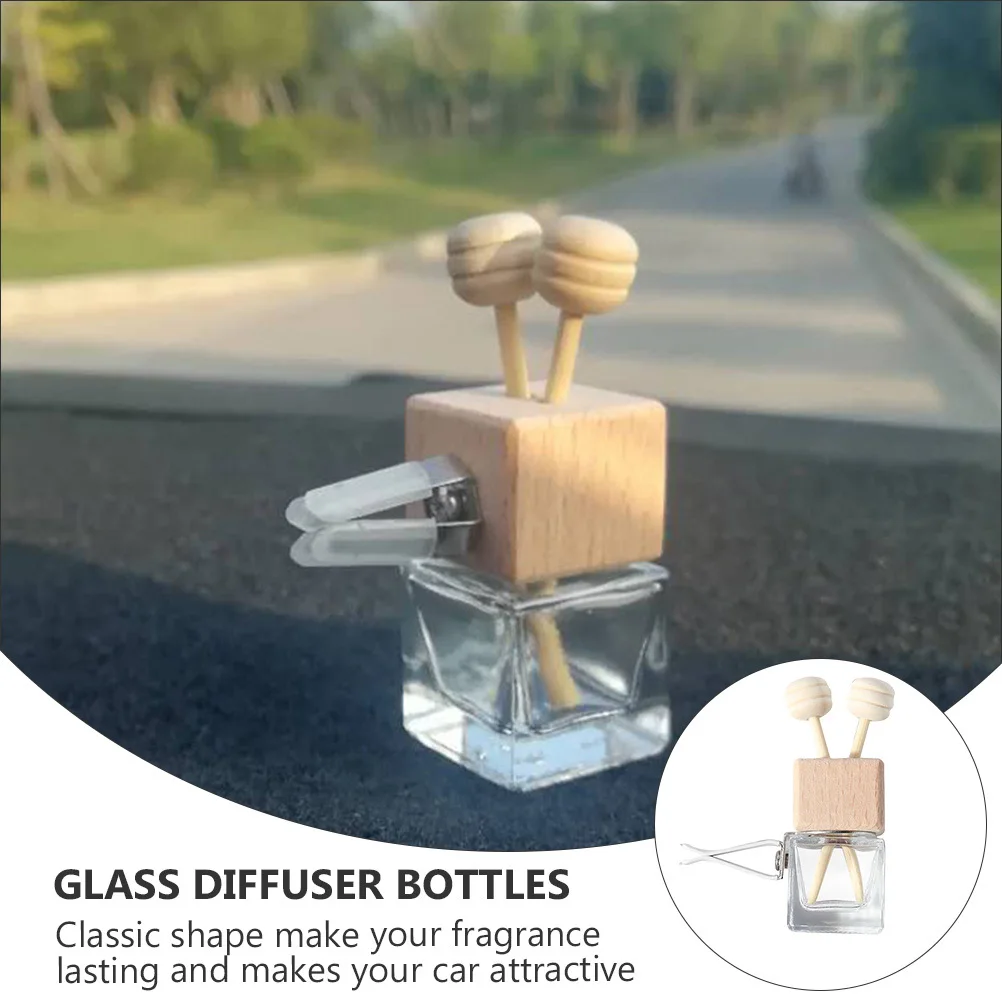 

4Pcs Car Glass Perfume Bottles Essential Oil Diffusers Clear Solid Material Leak Resistant Decoration for Aroma and Fragrance