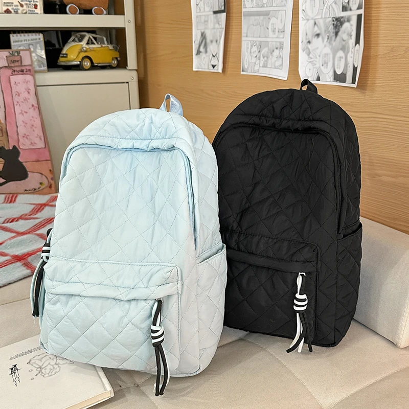 

Женский модный стеганый рюкзак из мягкого материала с кисточками и декором, легкая сумка на плечо для ежедневных поездок, путешествий, школы