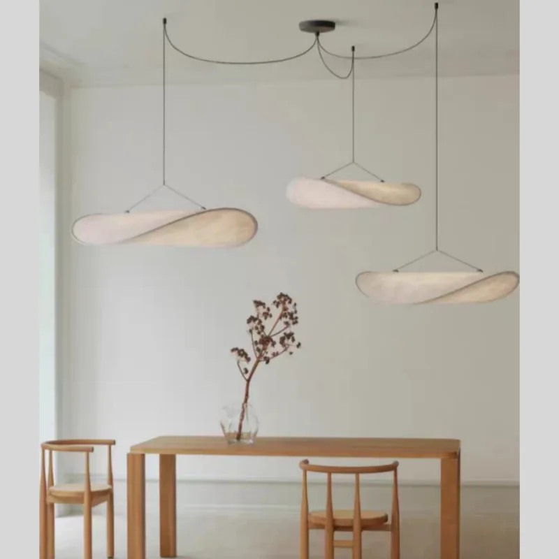 

Wabi sabi pendant lamp 3 heads large paper ceiling chandelier for living room hotel hall dining room restaurant hanging lights
