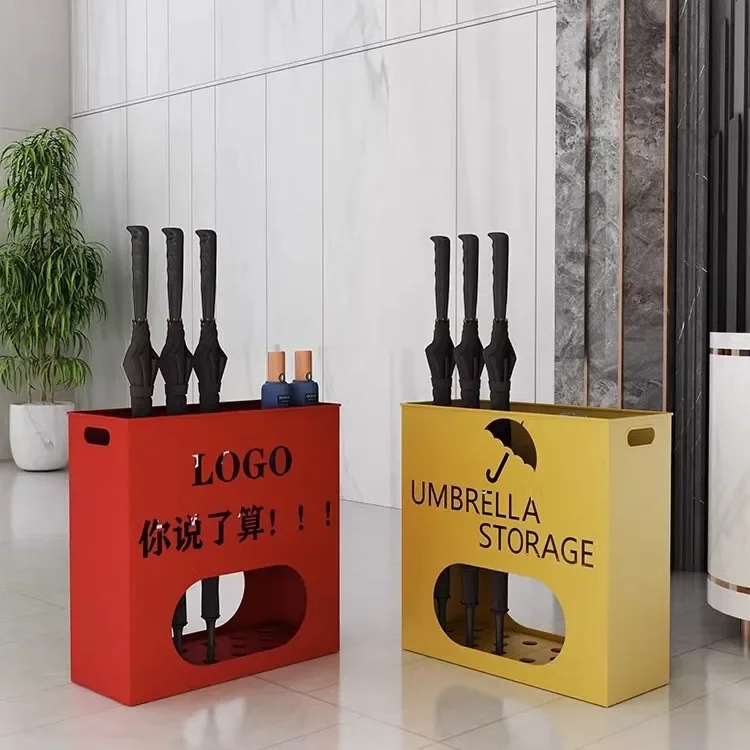 Hotel Coffee Shop Commercial Large-capacity Drain Umbrella Storage Rack Entrance Entrance Corner Metal Household Umbrella Rack