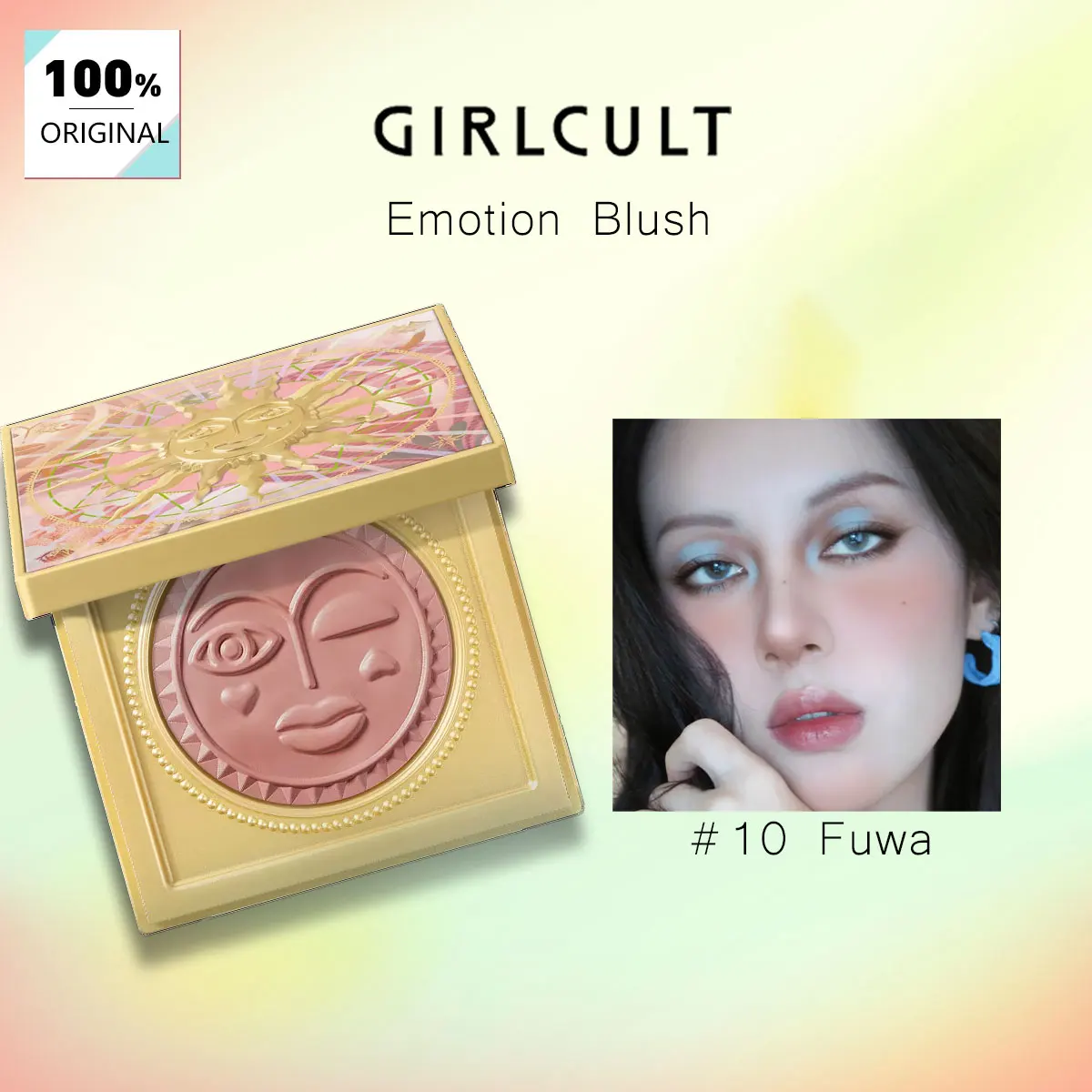 

Румяна GIRLCULT Emotion Blush 10 Fuwaa, нежная пудровая текстура, высокая цветоотдача, стойкость, осветляют цвет лица, модный образ