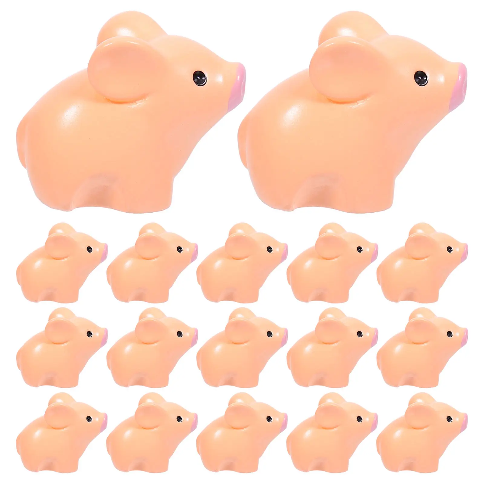 20Pcs Mini Resin Pig Ornament Lifelike Tiny Pig Sculpture for Micro Landscape Fairy Garden Aquarium Bonsai Decor Desktop Car