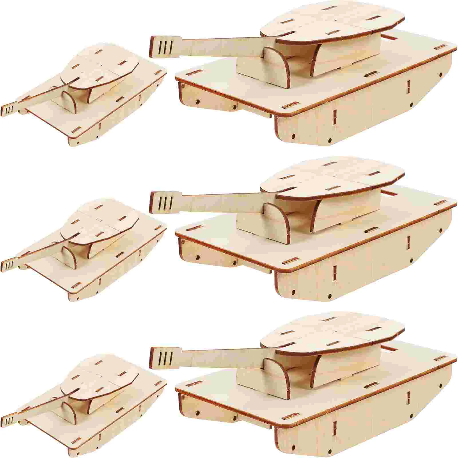 Puzzle en bois non peint pour enfants, modèle de bricolage, assemblage, précieux, vierge, assemblé, 6 pièces