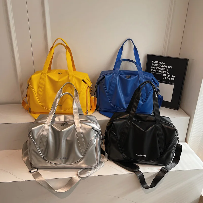 New Business Travel Travel Bag Solid Color Versatile Portable Fitness Bag Expandable Casual Messenger Boarding Duffel Bag