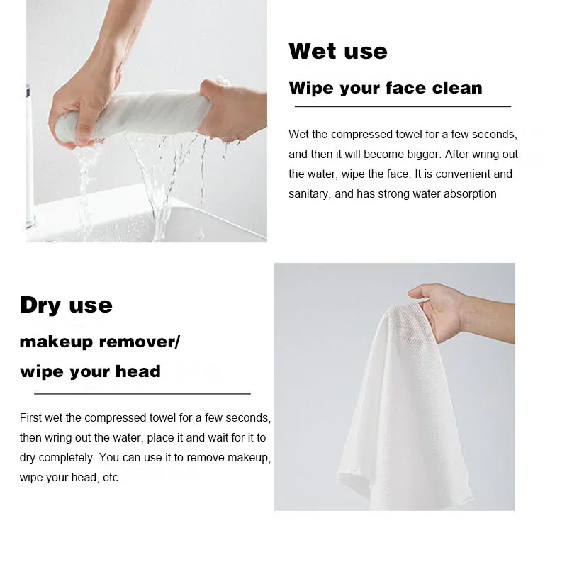 10PCS Set Compressed Towel Travel Quick-Drying Towel Trip Disposable Hotel Washable Cloth Towel Napkin Washcloth Outdoor Travel