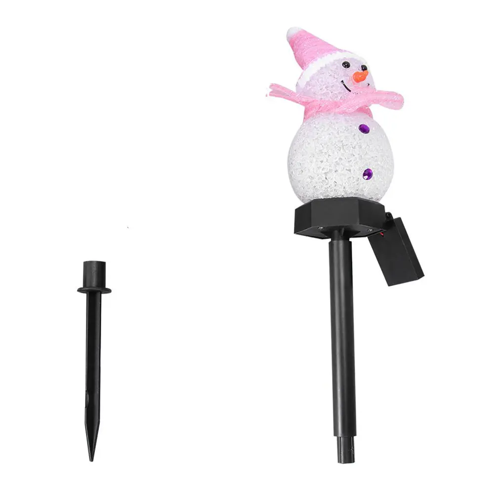 Solar Lawn Light Ground-inserting Lamp Outdoor Sidewalk Lights Snowman Shaped Scene Adornment