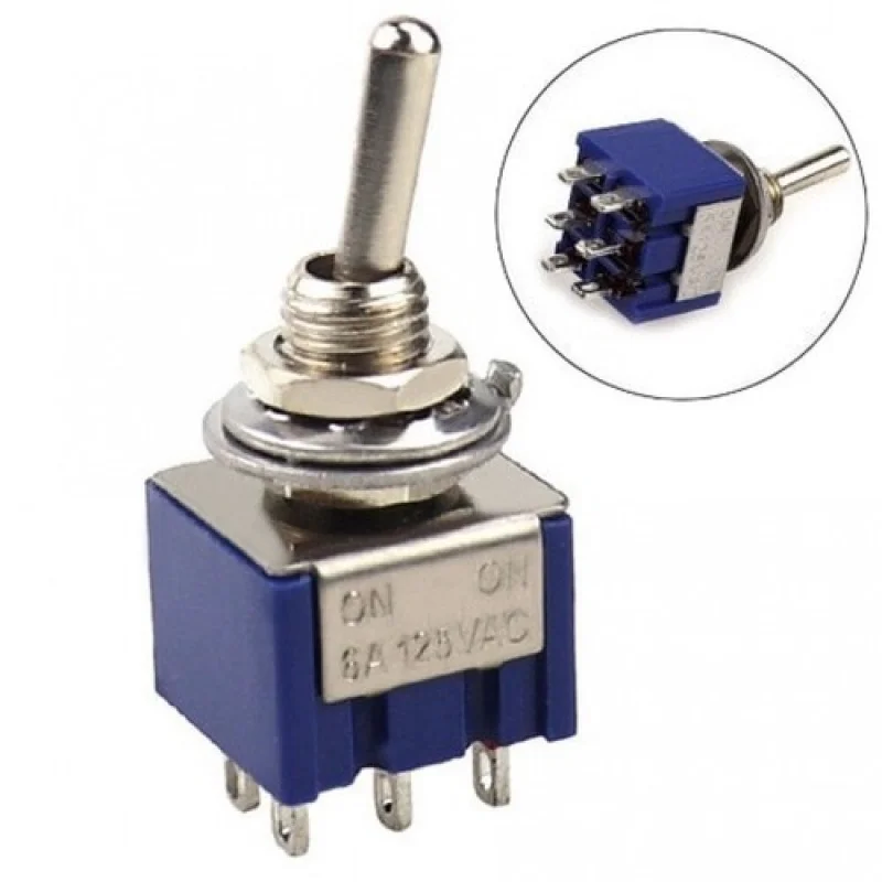 ON ON تبديل مفاتيح 2 موقف 6 دبوس DPDT x5 قارب سيارة نموذج السكك الحديدية