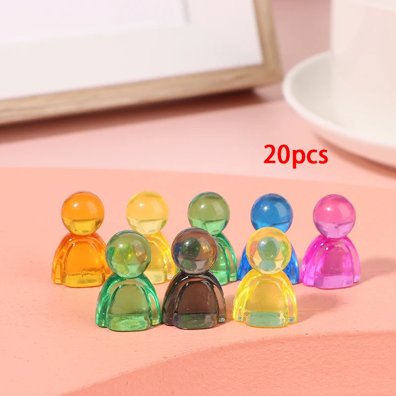 20Pcs Games Markers Acrylic Interact Game Colorful Humanoid Chess Pieces For Board Game Card Accessories 24*16*12mm