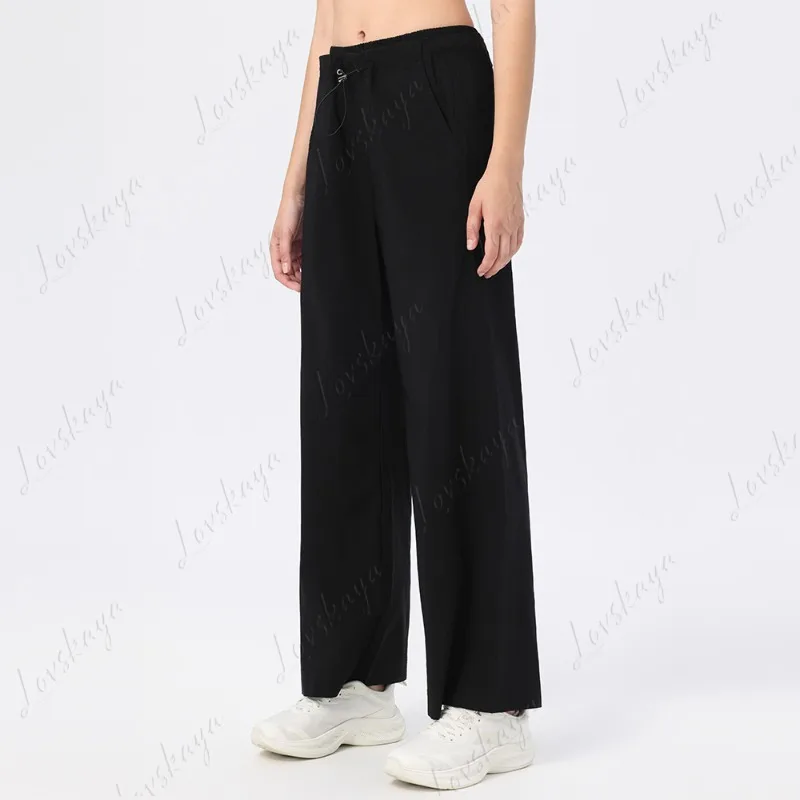 Women's High Waist Yoga Sports Trousers Quick-Drying Running Casual Fitness Loose Wide Leg Double Waist Design