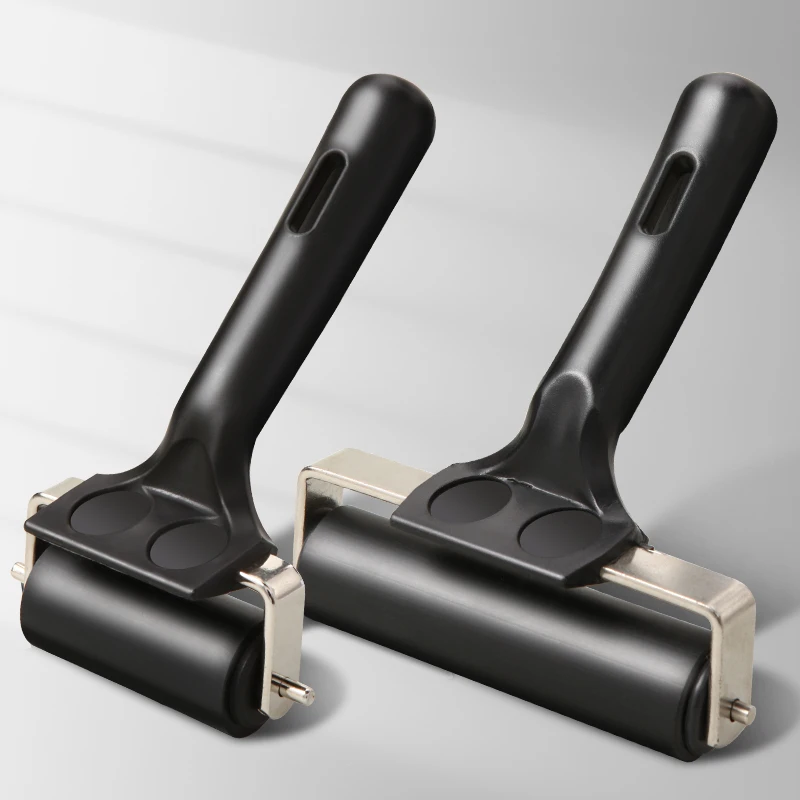 2pcs Rubber Roller Brayer Rollers Hard Rubber 4/2.2 Inch for Ink,Stamping Texture Craft,for Printmaking,Painting,Crafting