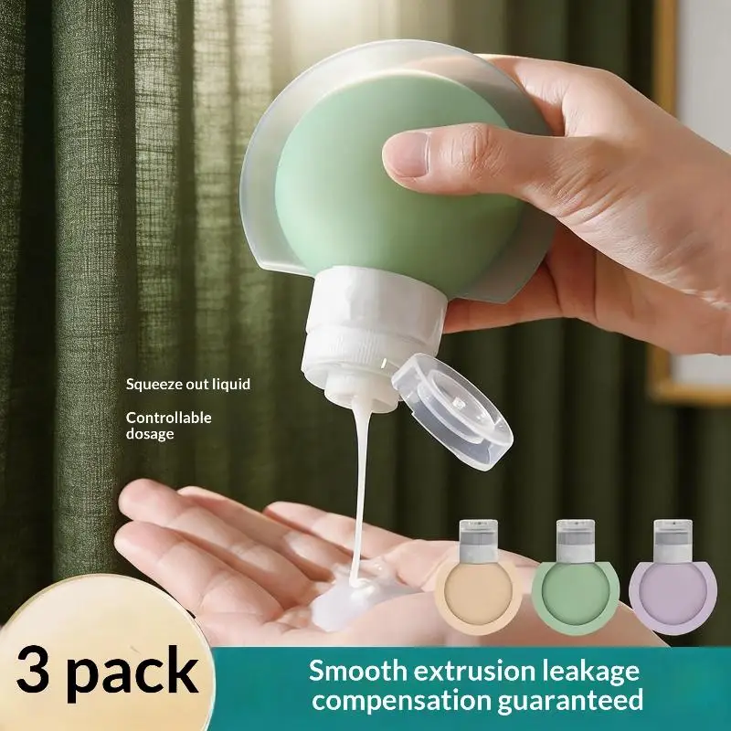 Bouteilles distributrices de shampoing et de gel douche en silicone, tubes cosmétiques pratiques pour les voyages, flacons cosmétiques portables anti-fuite vides.