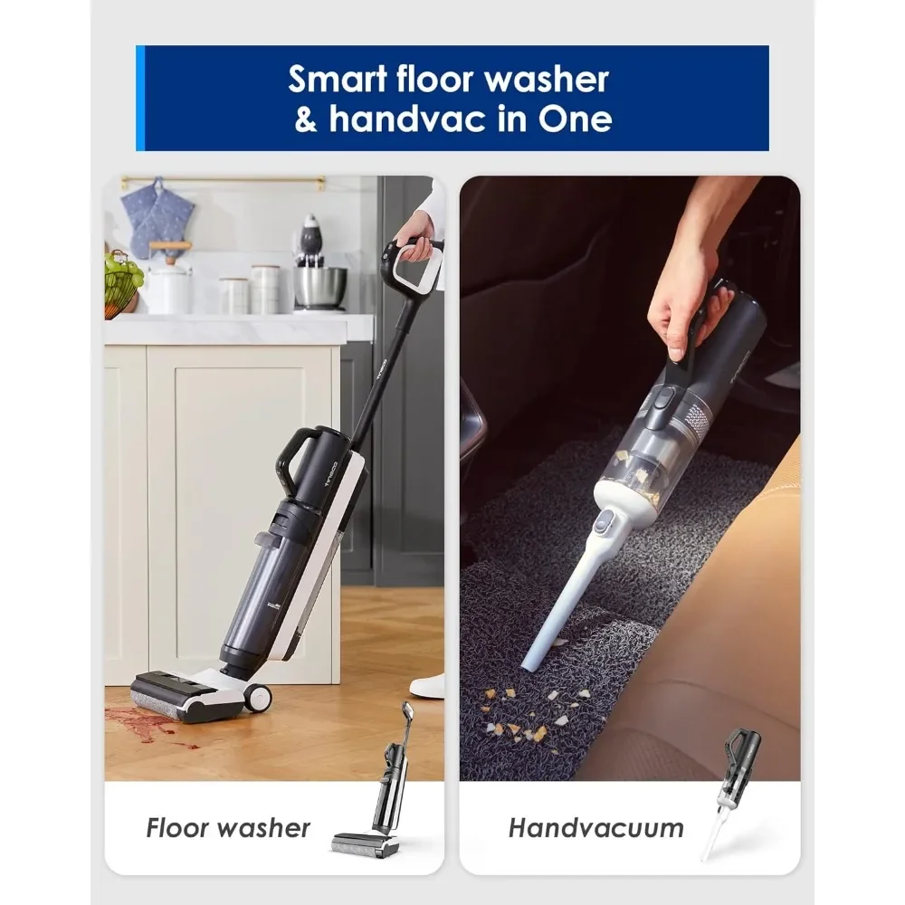 Smart Wet Dry Vacuum Cleaners, Floor Cleaner Mop 2-in-1 Cordless Vacuum for Multi-Surface, Lightweight and Handheld