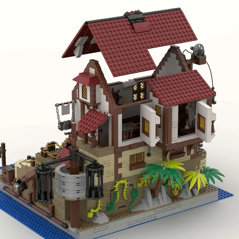 2869 pçs moc os piratas pub piratased modelo blocos de construção arquitetura brinquedo ideia criativa presentes natal educação tijolo crianças