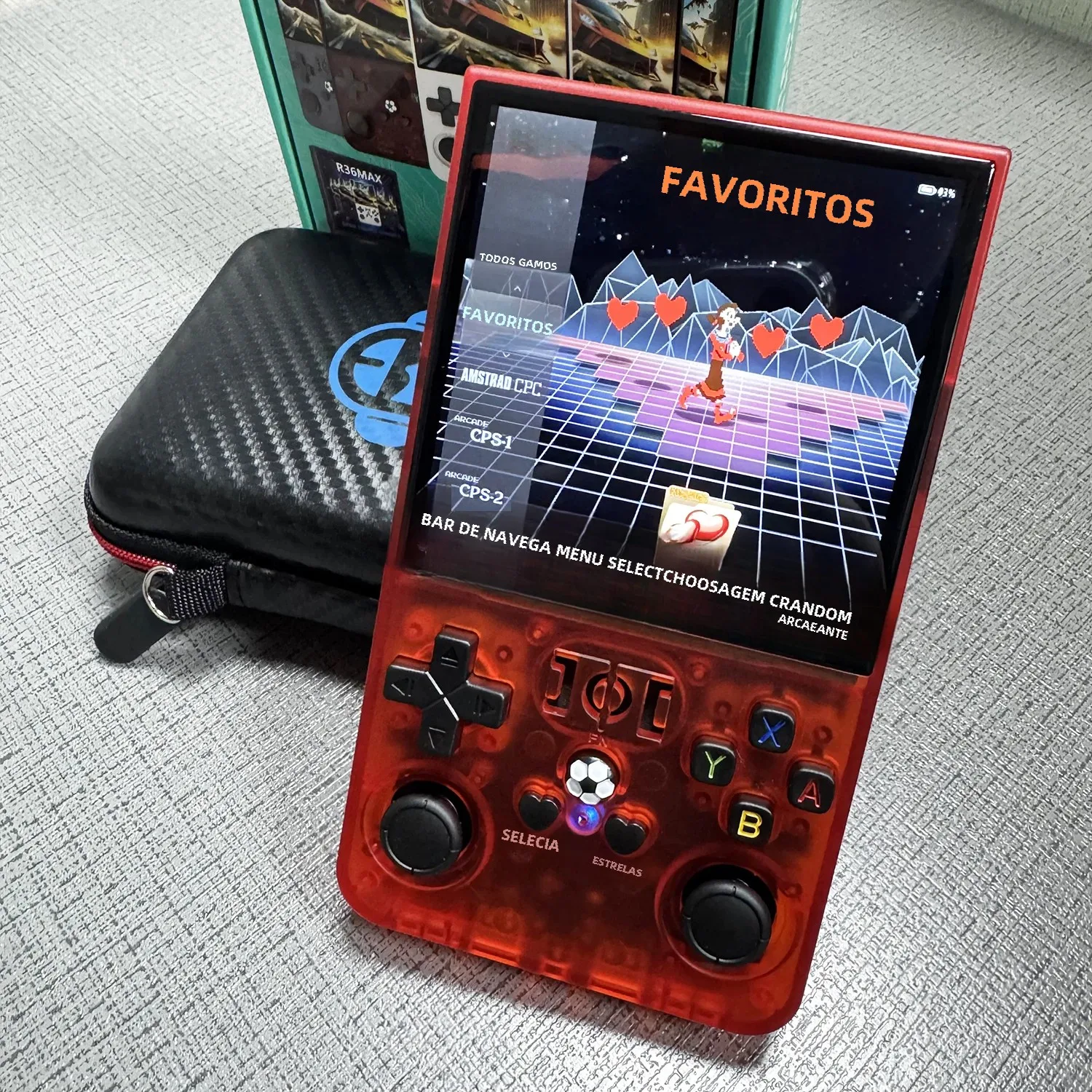 Console de jogos R36MAX 64GB 128GB 18000 + GAMES Sistema Linux 4.0 polegadas K36 vs R36S 3.5 polegadas Pocket Video Player Sem necessidade de download