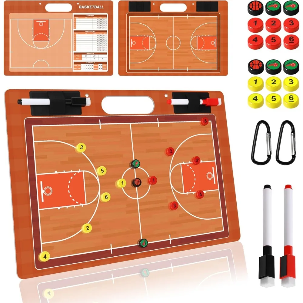 Pizarra Magnética Táctica de Doble Cara para Entrenadores de Baloncesto, Kit de Pizarra Magnética Premium, Pizarra de Entrenamiento Magnética