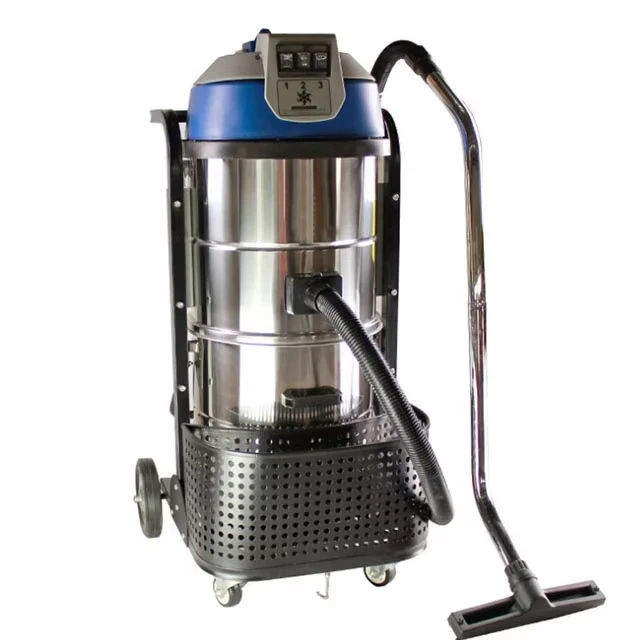 Round stainless steel barrel body industrial vacuum dry wet dual purpose cleaning equipment