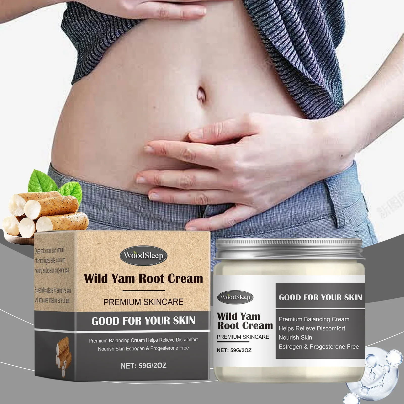 Herbal Soothing Cream Gentle Moisturizing Skin Massage Daily Body Care Cream Premium Balancing Cream Helps Relieve Discomfort