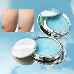 1pcs Blue Sky Oil Long-lasting Powder Cake With Puff Waterproof Powder Makeup Dry And Wet Face Powder