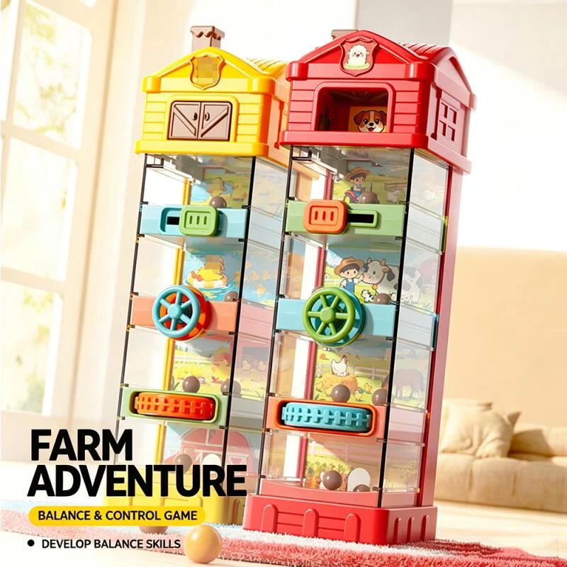 Kids Fingertip Level Challenge Toy Montessori Farm Adventure Game Maze Balance Rolling Ball Color Shape Educational Toys Gifts