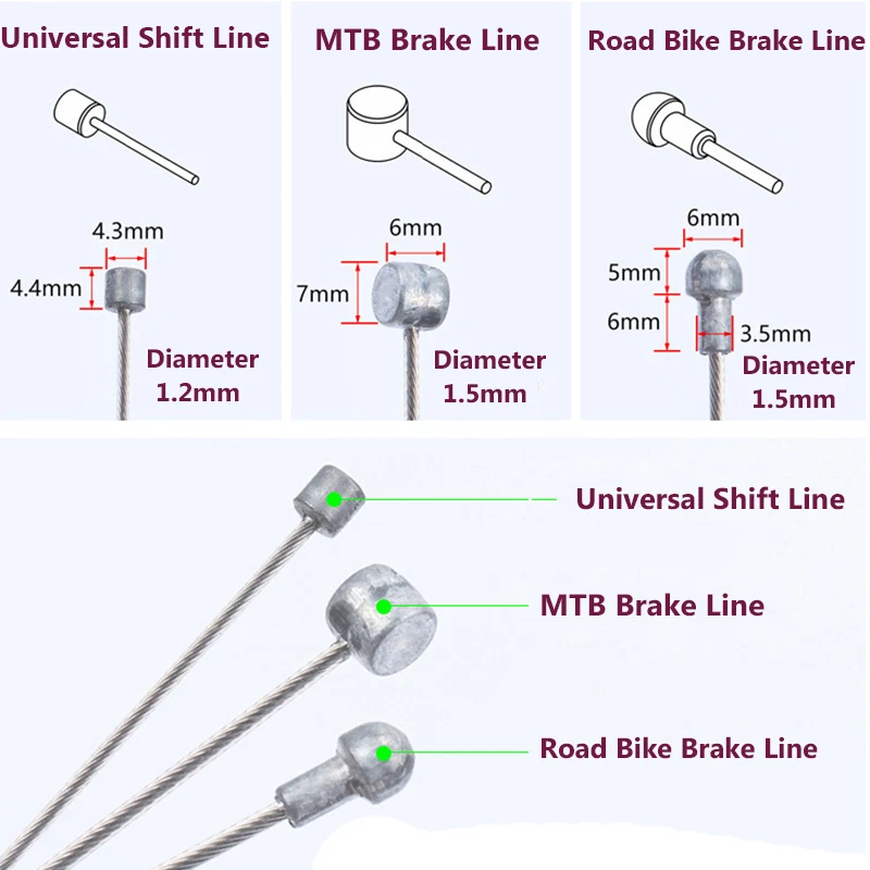 5pc Bike Brake Cables Stainless Steel Brake Shift Cable Wire Mountain Bicycle Brake Inner Cable Derailleur Line Bike Accessories