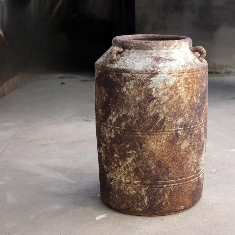 مزهرية سيراميك عتيقة، غرفة معيشة، تشكيلة زهور، حديثة وبسيطة، كبيرة