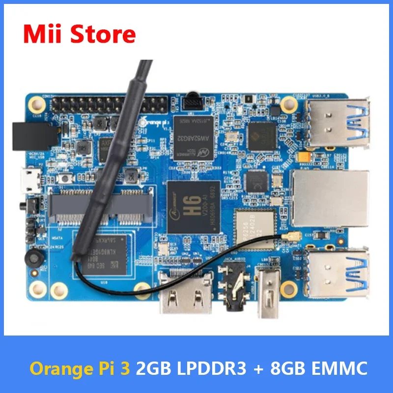 

Orange Pi 3 With 2GB LPDDR3 + 8GB EMMC Gigabyte Ethernet Port Board