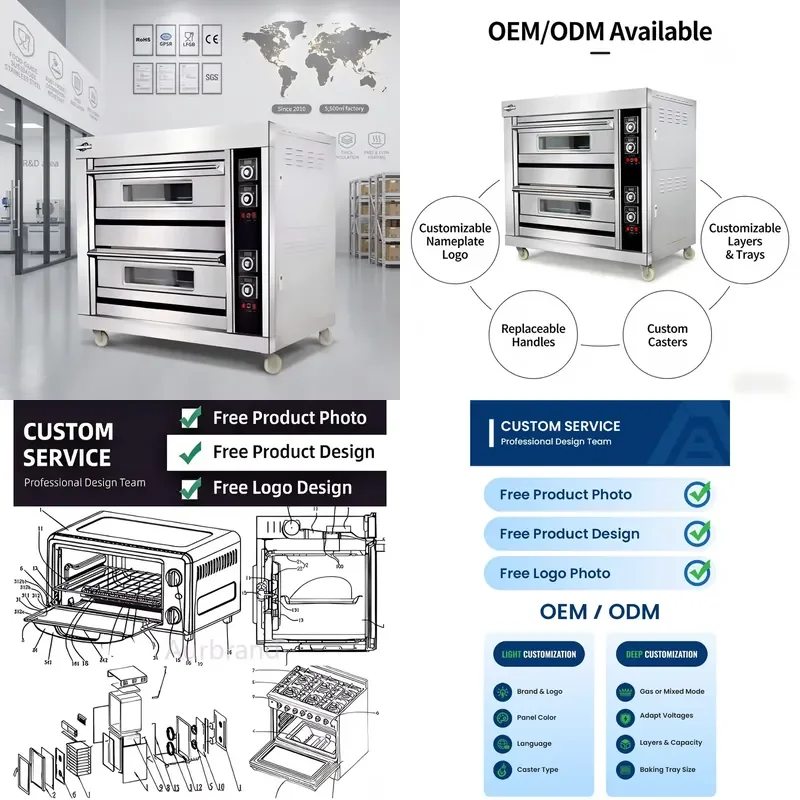 2026 Commercial Electric Bakery Oven, Overheat Protection Detachable Plate for Home or Store Use Decks and Trays, Support