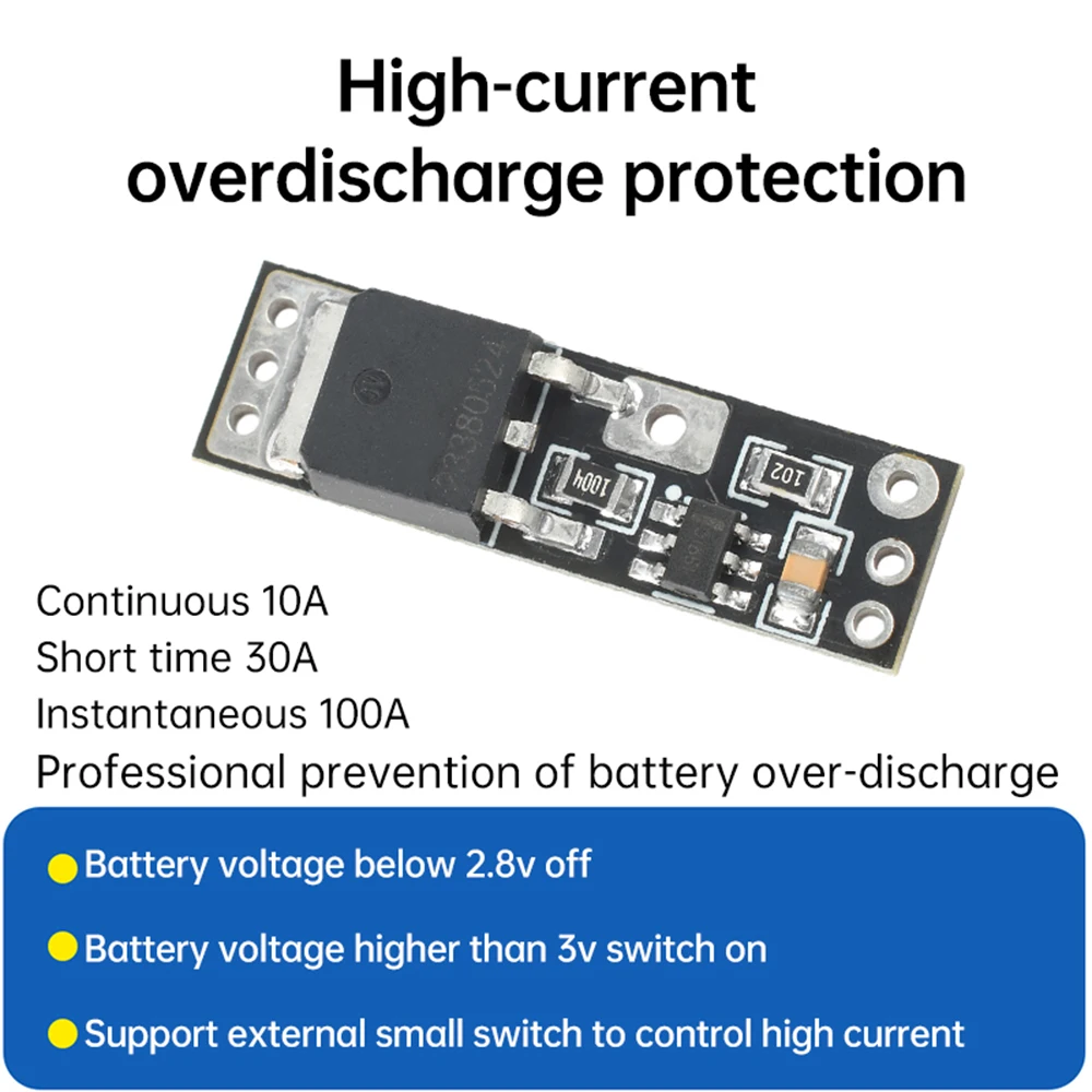 1S 30A High Current 10A Lithium Battery Protection Board DC 3.7V 4.2V Polymer 18650 Single String Power Board