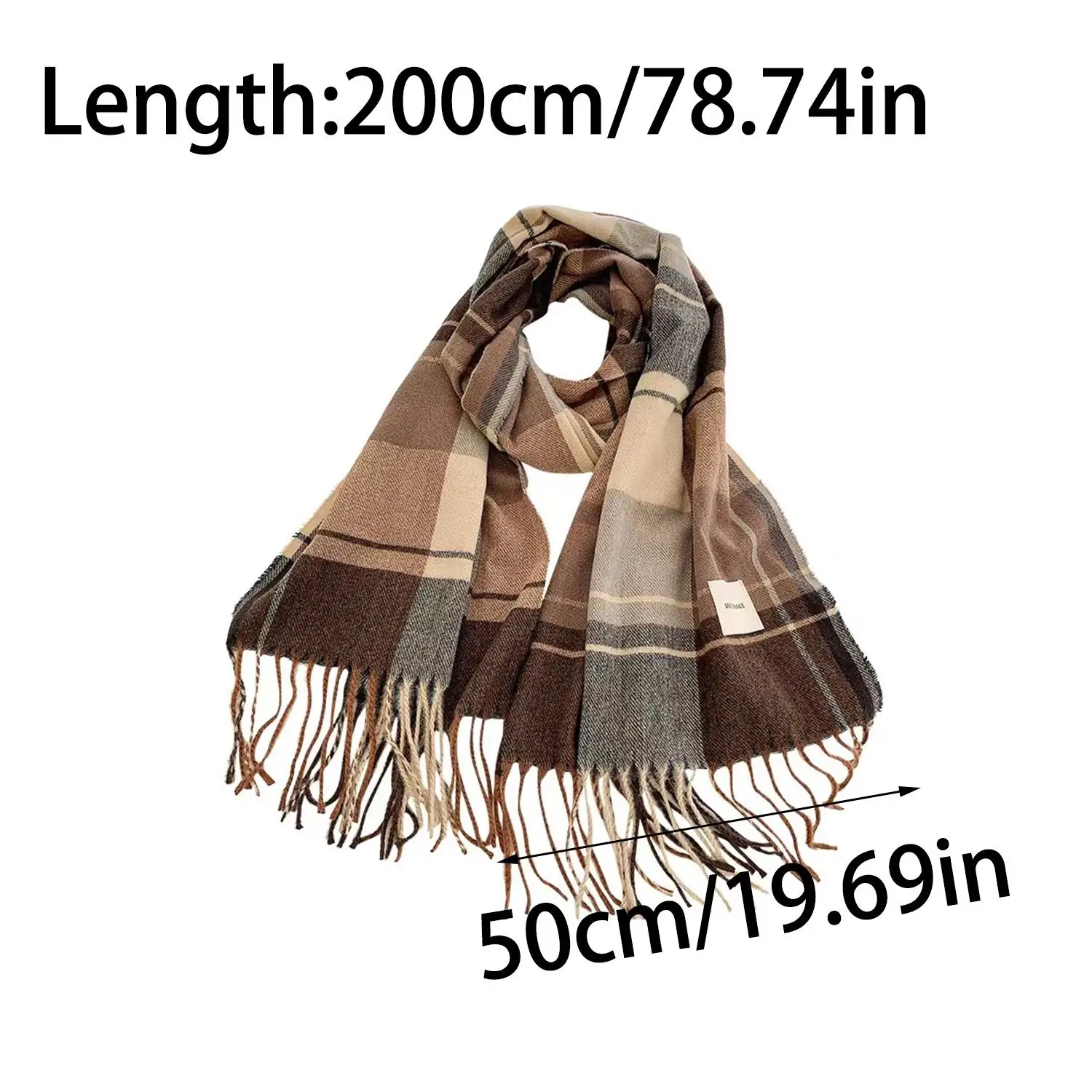 Winter Plaid Schal Design Frauen Verdickt Gestrickte Schal Warme Schal Dame Wrap Quaste Schals Outdoor Wärme Halstuch Schal