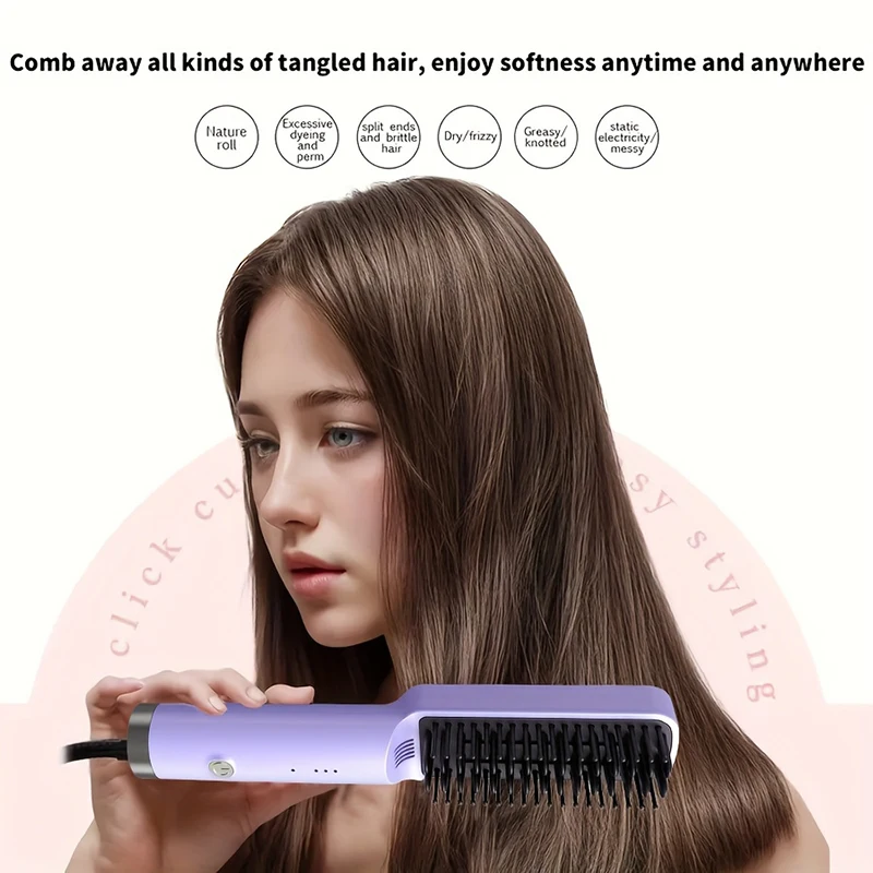  Electric Multifunctional Straight Hair Hot Comb Anti-Scalding Styling Tool Professional Negative Ion Hair Care Hairstyle Brush