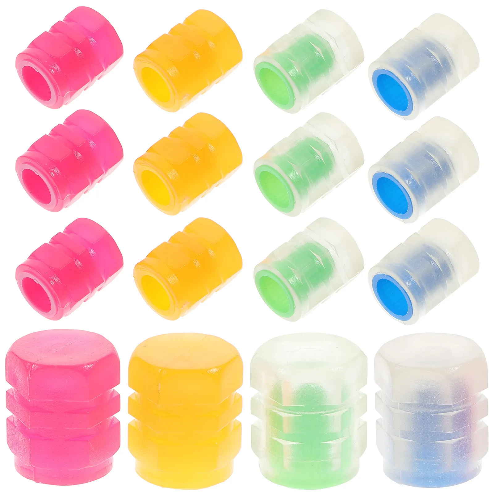 24Pcs Fluorescent Car Tire Valve Caps Glow in The Dark Universal Valves Stem Covers for Car Bike Motorcycle Tyre Caps view 3